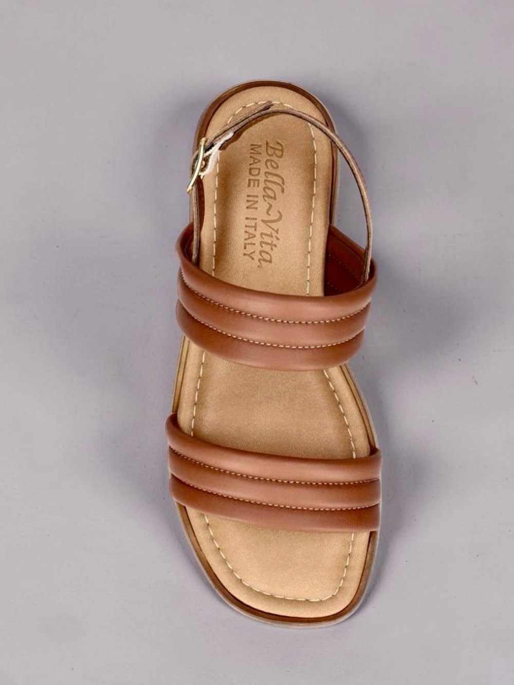 New Bella Vita Ode Italy Womens Whiskey Leather Puffy Platform Sandal Size 9.5 - Picture 2 of 9
